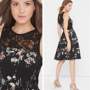 White House Black Market Floral Fit Flare Dress 6